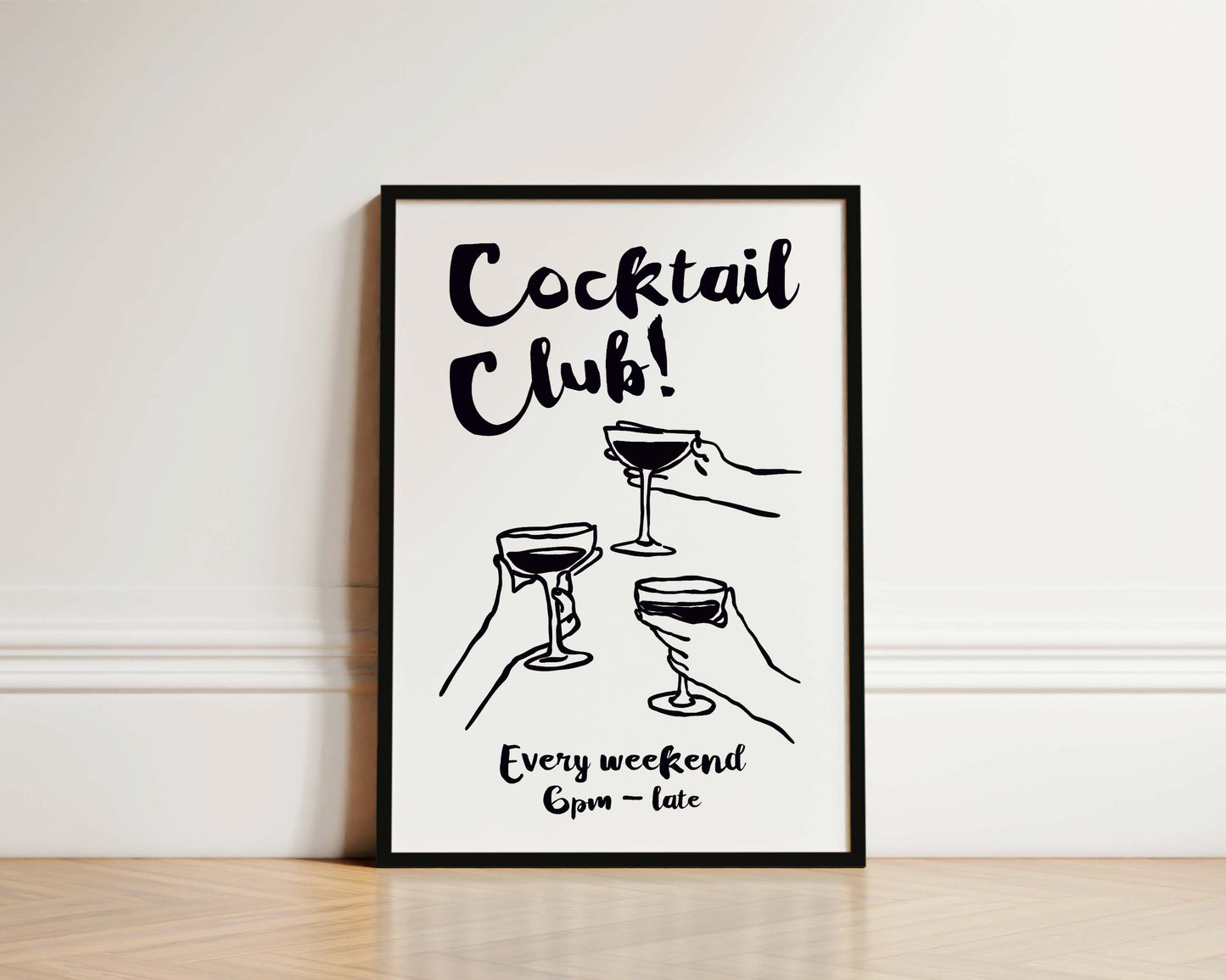 Cocktail Club In Black Poster