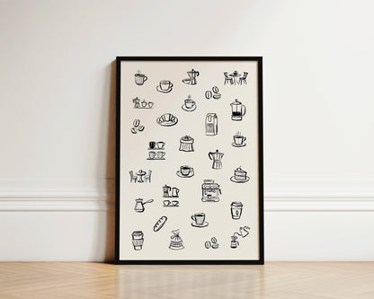 Coffee Table In Black Wall Art Print