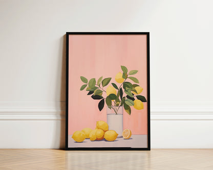 Pink Lemons Art Wall Art Print