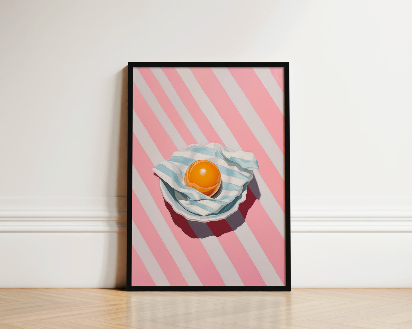 Pink Striped Egg Print