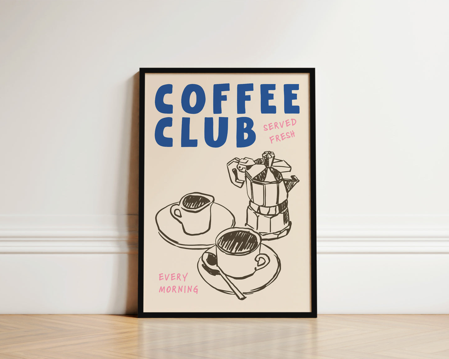 Coffee Club Pink Print