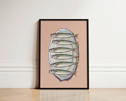 Pink Mackerel Wall Art Print
