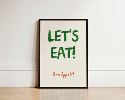 Let's Eat Green Wall Art Print