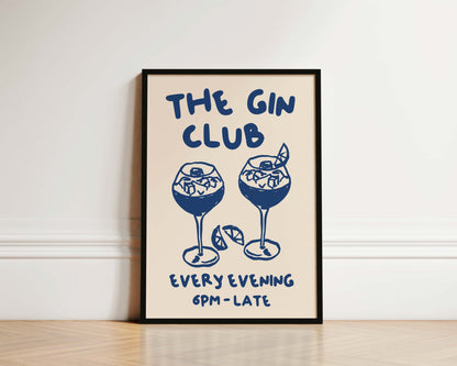 The Gin Club In Blue Wall Art Print