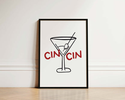Cin Cin Martini Wall Art Print