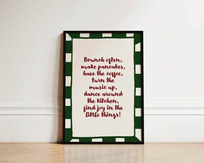 Brunch Often Quote Wall Art Print