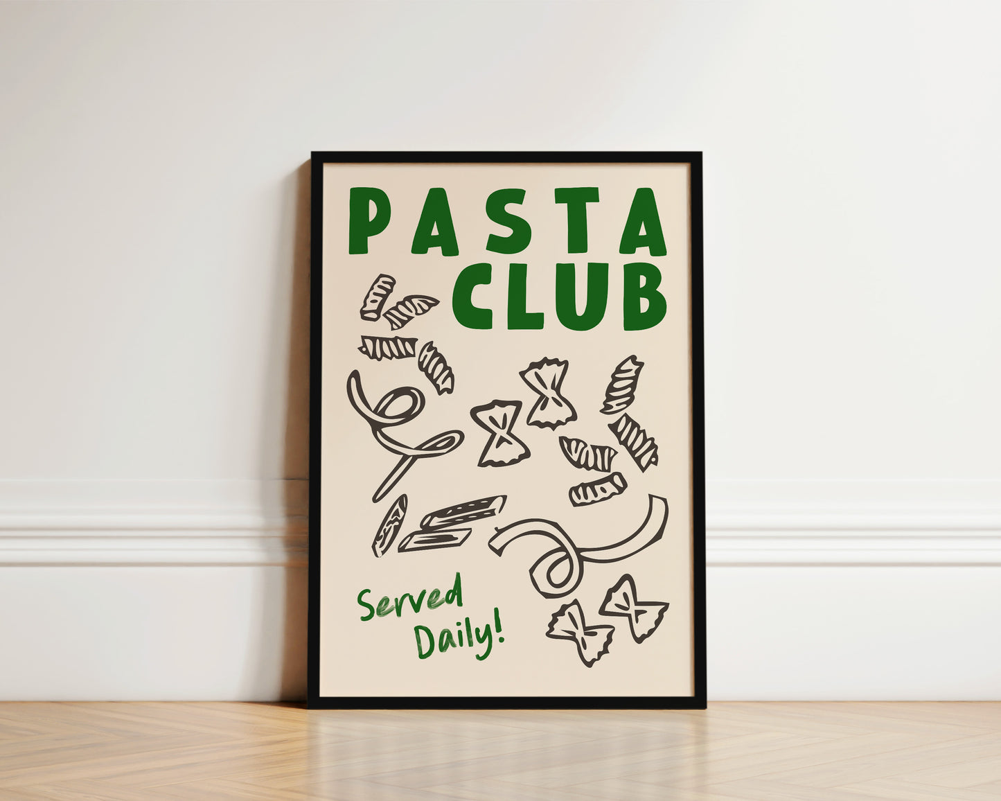 Pasta Club Shapes In Green Print