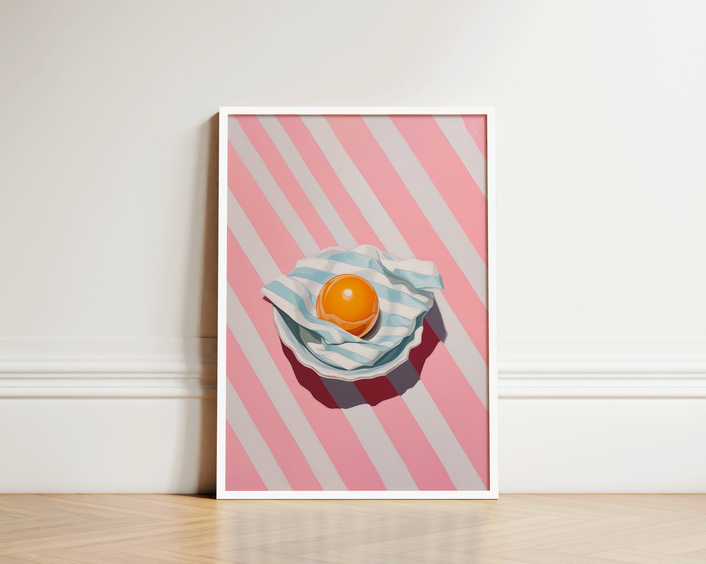 Pink Striped Egg Print