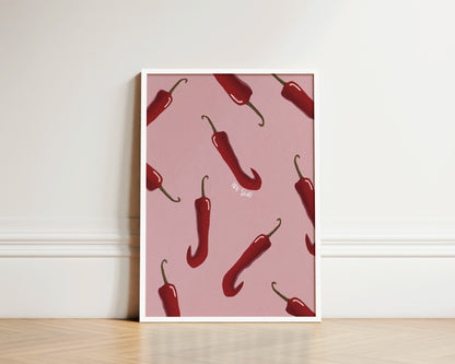 Pink Chillis Wall Art Print