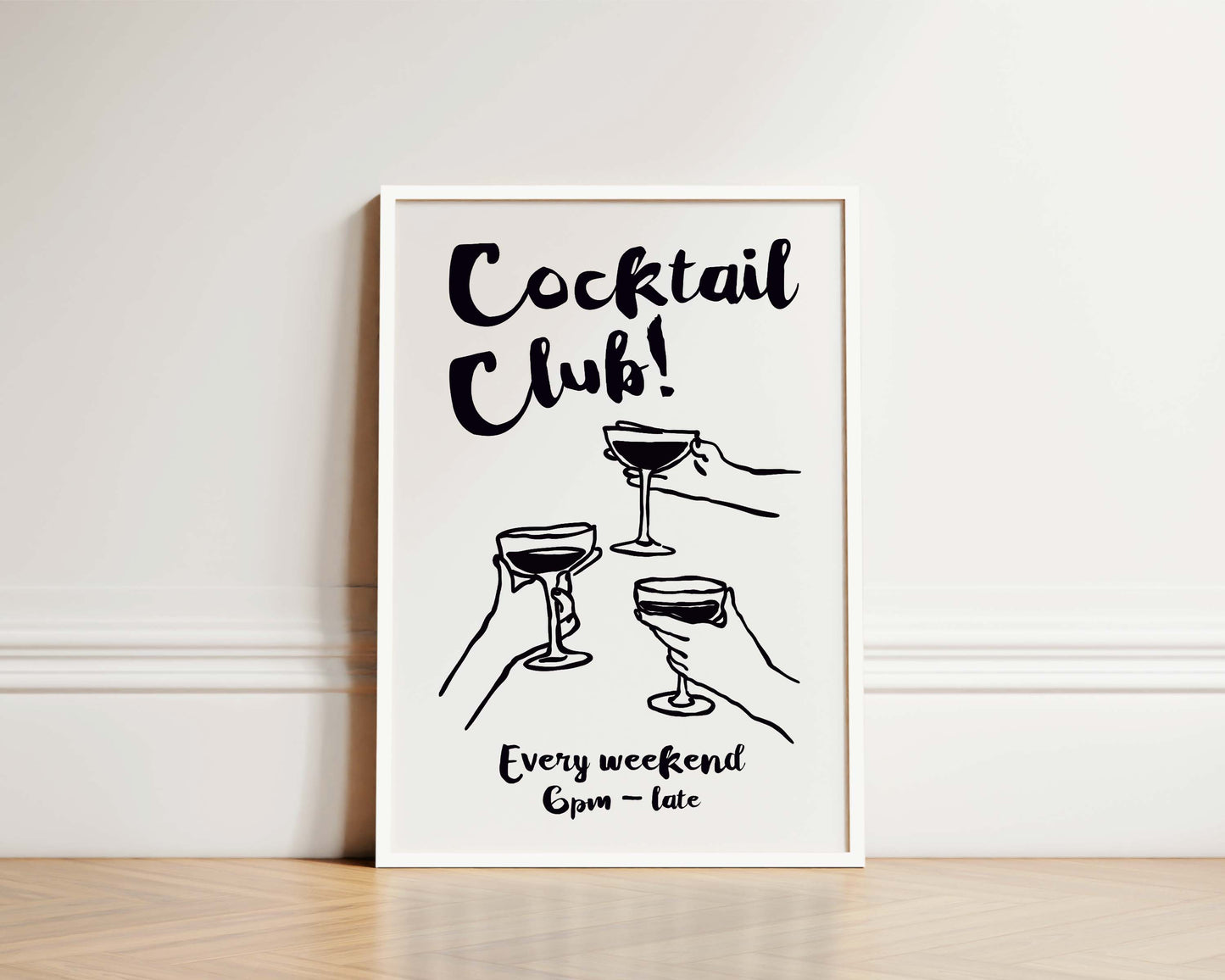 Cocktail Club In Black Poster