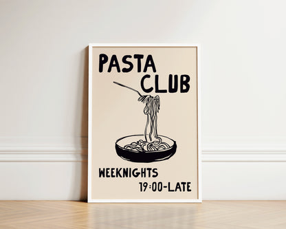 Pasta Club Black Art Wall Art Print