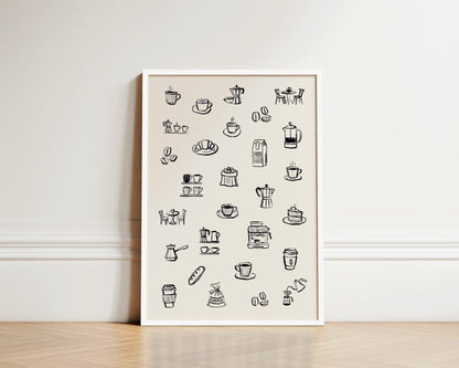 Coffee Table In Black Wall Art Print