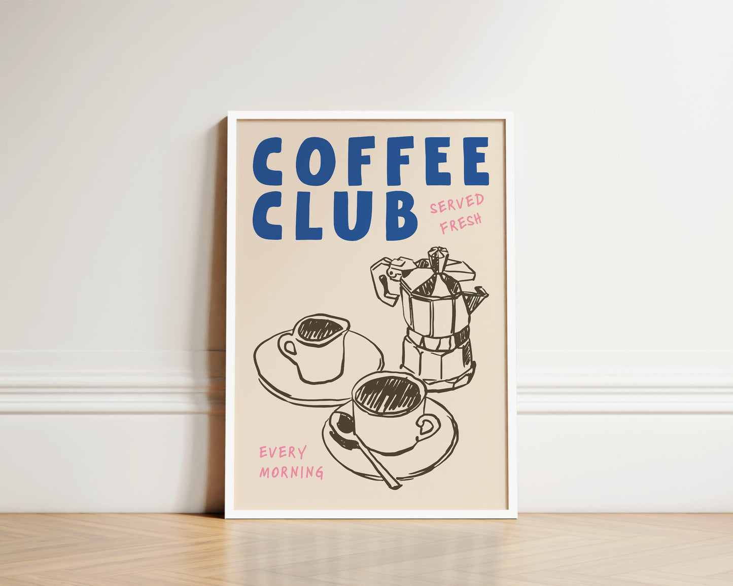 Coffee Club Pink Print