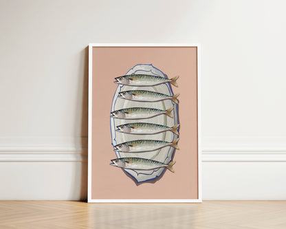 Pink Mackerel Wall Art Print