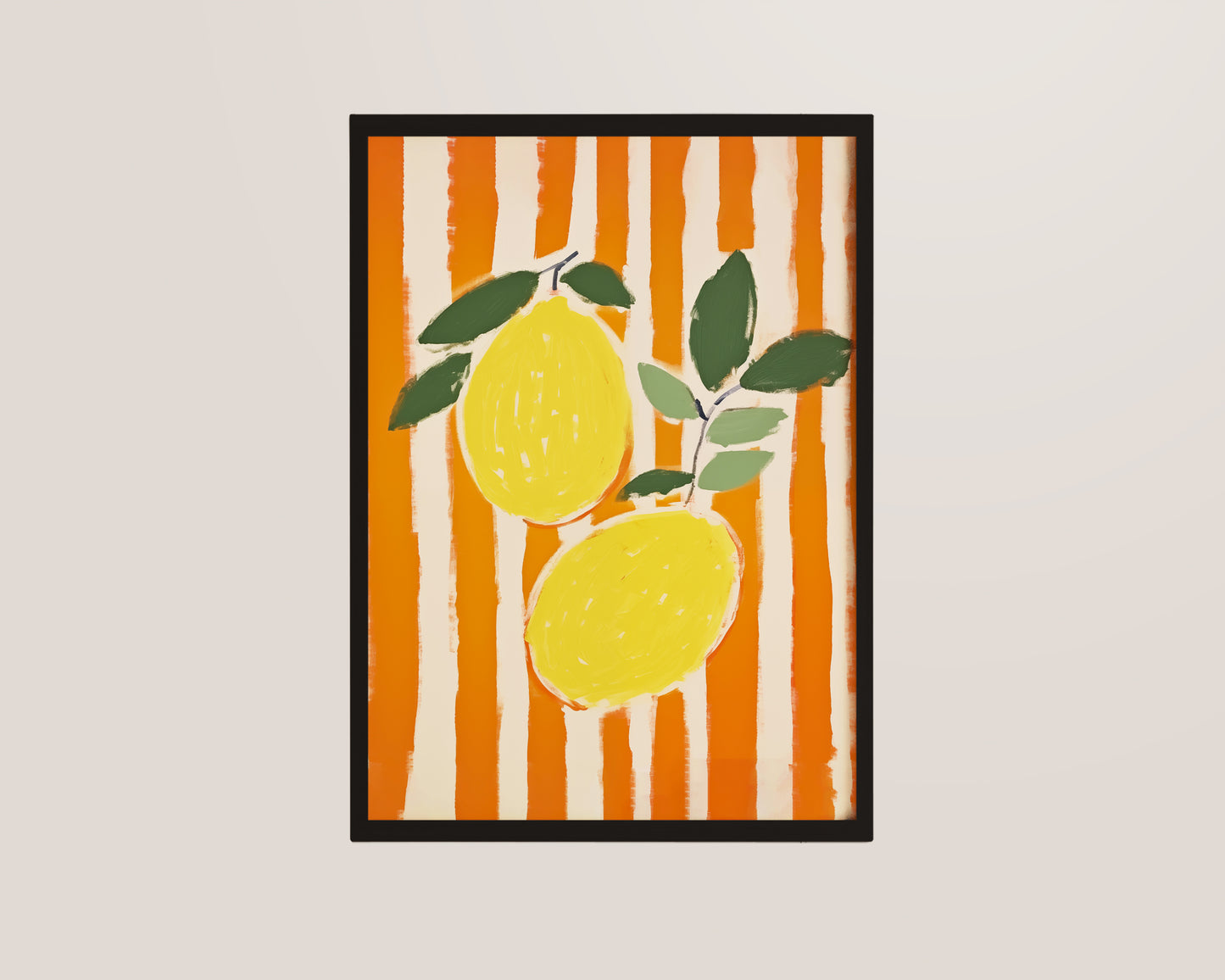 Striped Lemons Art Print