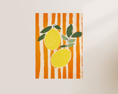 Striped Lemons Print