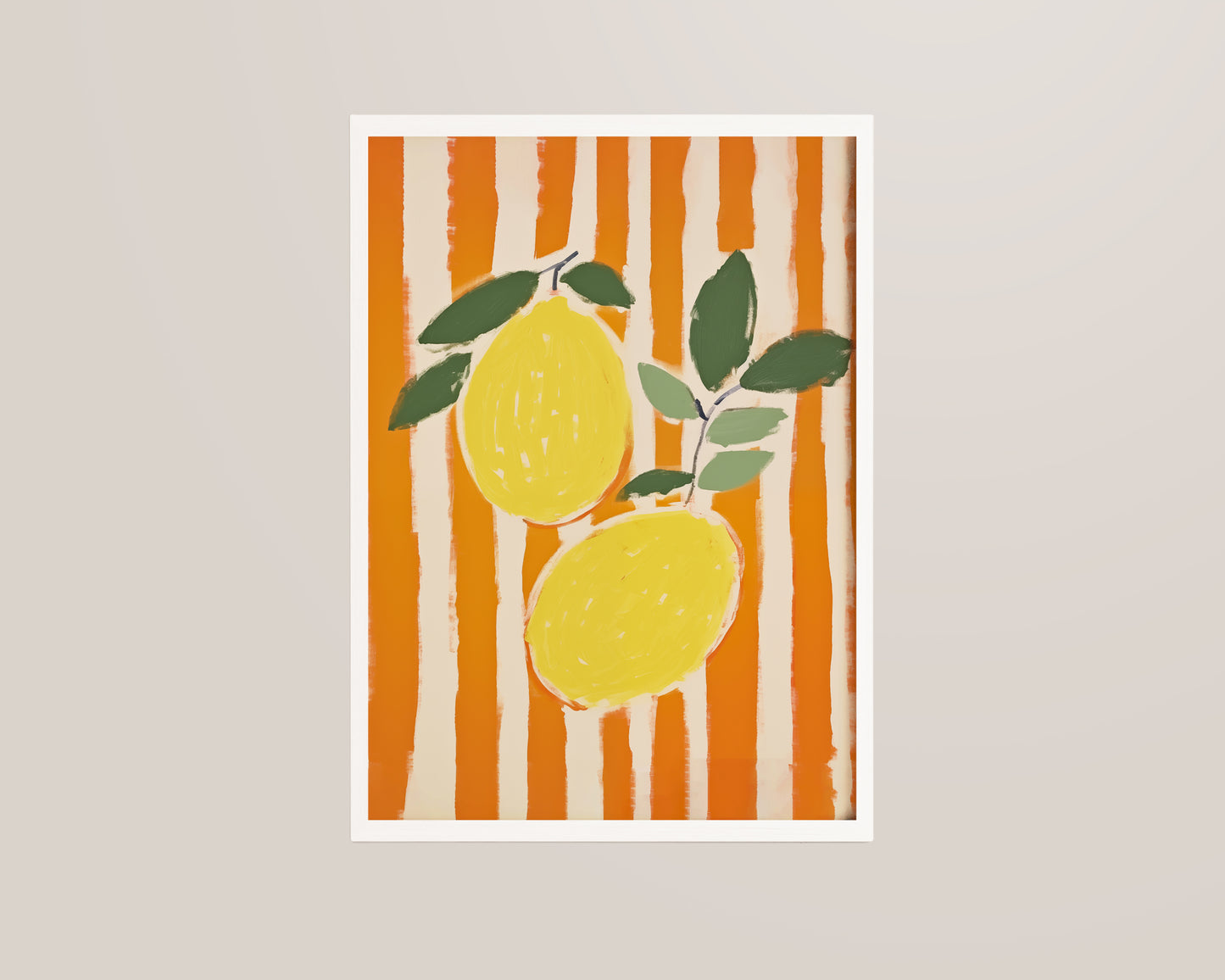 Striped Lemons Art Print