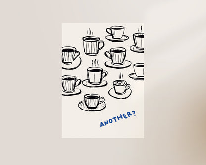 Another Coffee In Blue Wall Art Print