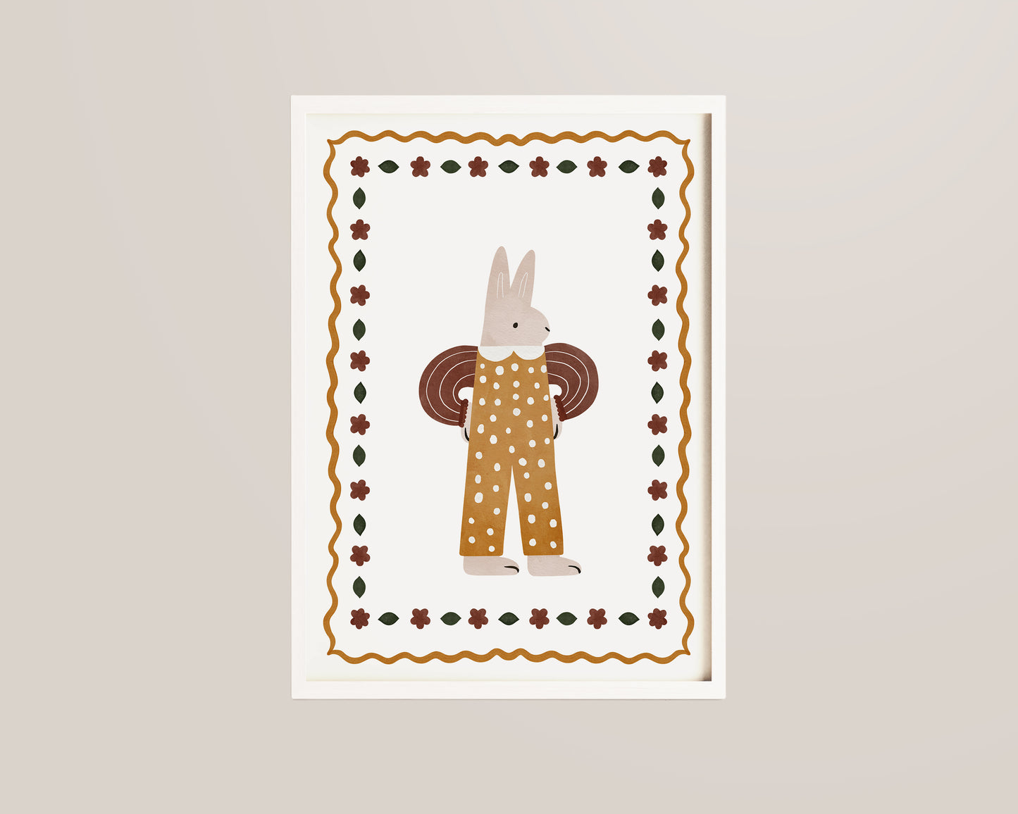 Polka Dot Bunny Art Print