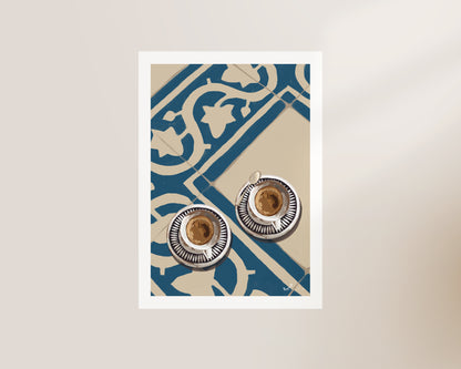Two Cups Of Coffee Wall Art Print