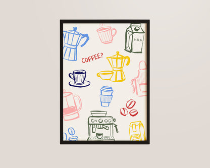 Colourful Coffee Print