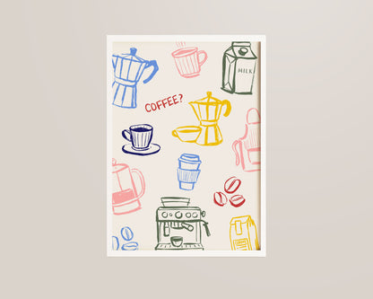 Colourful Coffee Print