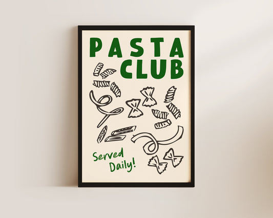 Pasta Club Shapes In Green Print