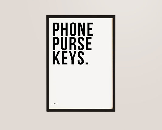 Phone Purse Keys Hallway Print