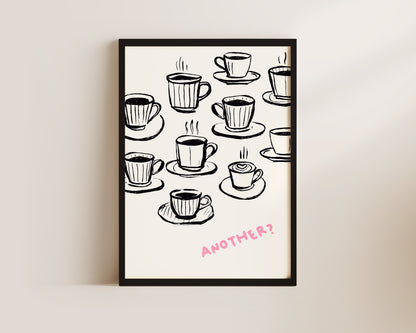 Another Coffee In Pink Wall Art Print