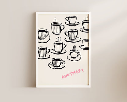 Another Coffee In Pink Wall Art Print