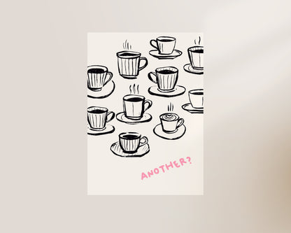Another Coffee In Pink Wall Art Print