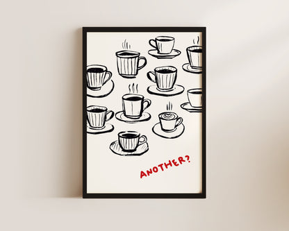 Another Coffee In Red Wall Art Print