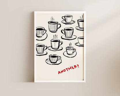 Another Coffee In Red Wall Art Print