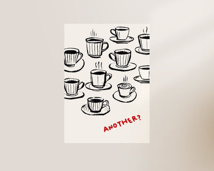 Another Coffee In Red Wall Art Print
