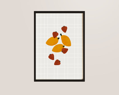 Strawberry & Lemon Nursery Wall Art Print