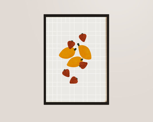 Strawberry & Lemon Nursery Print