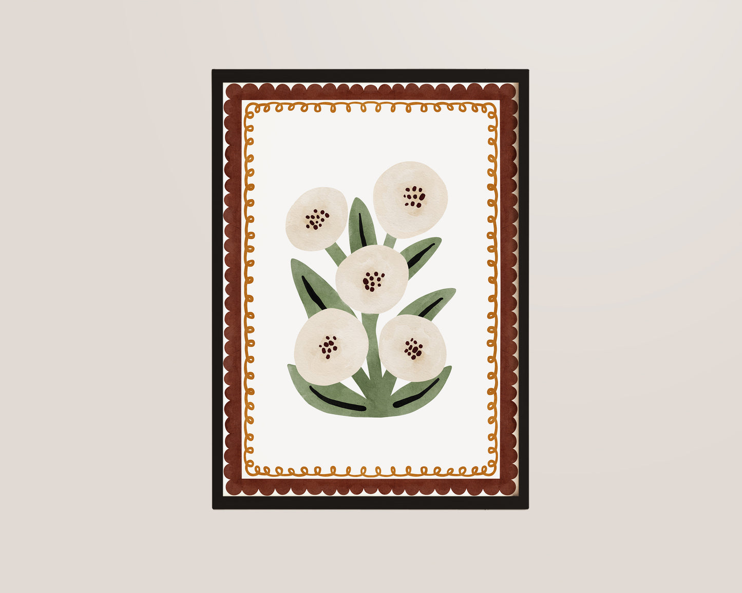 White Flowers Nursery Print