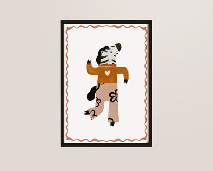 Dancing Zebra Art Wall Art Print