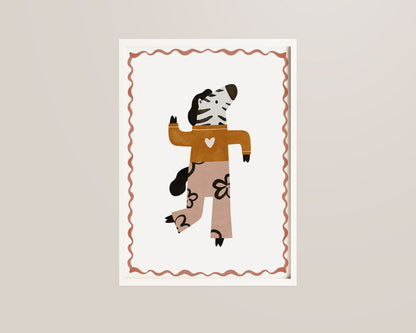 Dancing Zebra Art Wall Art Print