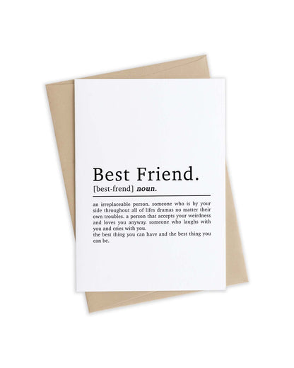 Best Friend Definition Card