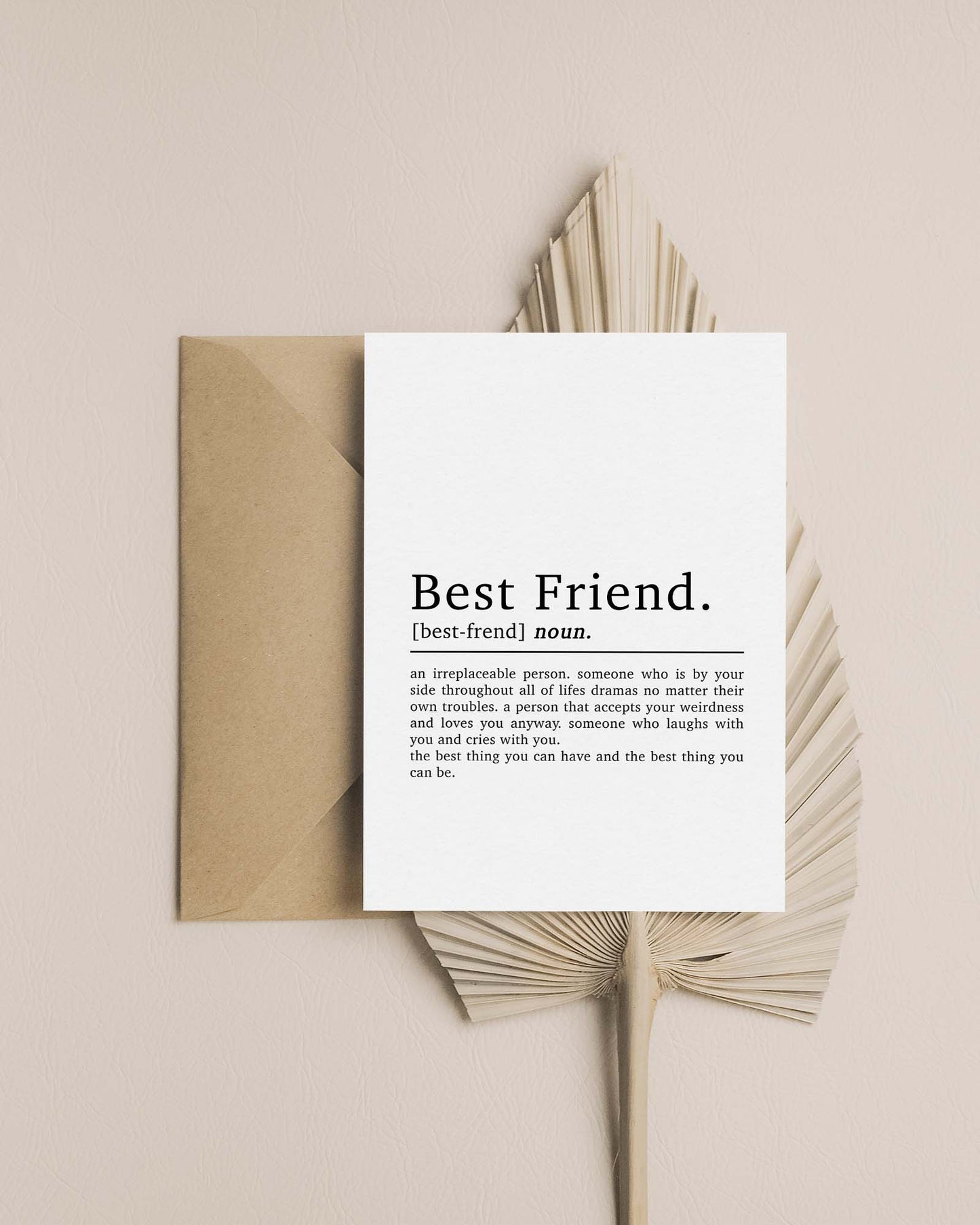 Best Friend Definition Card