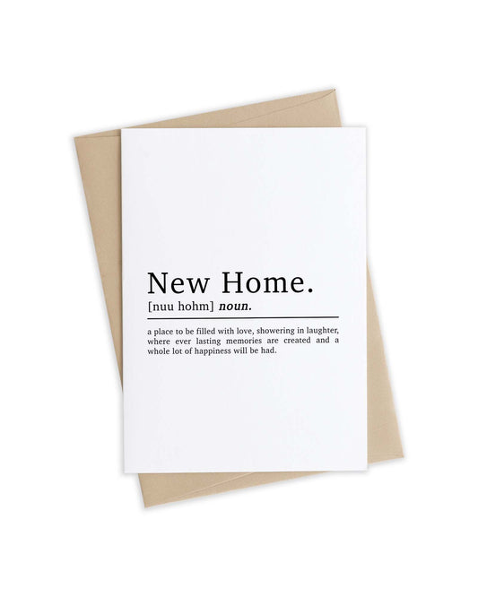 New Home Definition Greetings Card