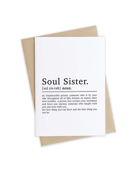 Soul Sister Definition Greetings Card