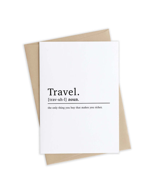 Travel Definition Greetings Card